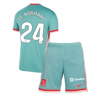 Camiseta Atletico Madrid Robin Le Normand #24 Segunda Equipación Replica 2024-25 para niños mangas cortas (+ Pantalones cortos)